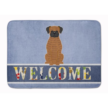 Carolines Treasures Brindle Boxer Welcome Machine Washable Memory Foam Mat BB5698RUG